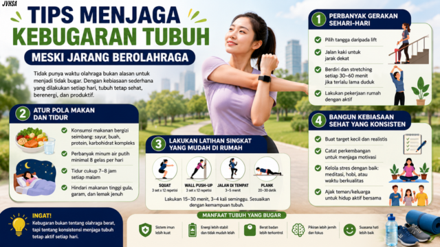 Tips Menjaga Kebugaran Tubuh Meski Jarang Berolahraga