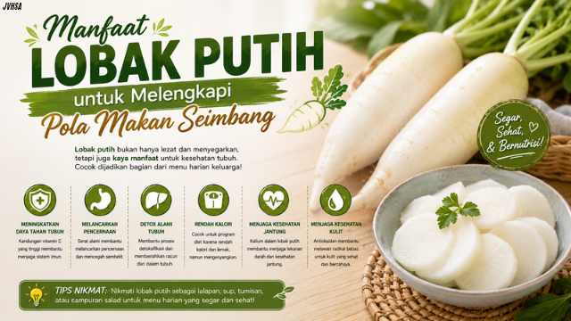 Manfaat Lobak Putih untuk Melengkapi Pola Makan Seimbang